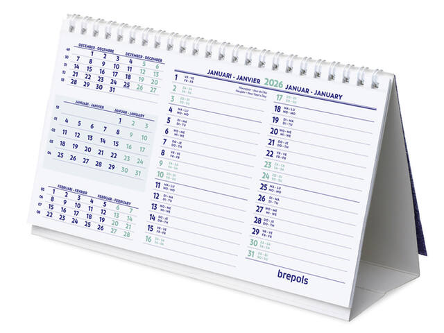 Bureaumaandkalender 2027 Brepols 210x125mm