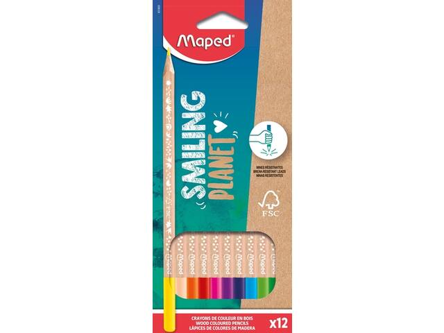 Kleurpotlood Maped Smiling Planet 12 kleuren