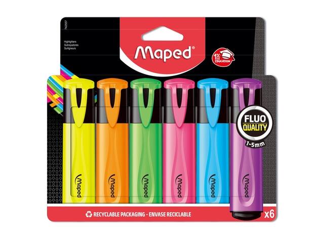 Markeerstift Maped set a 6 standaard kleuren