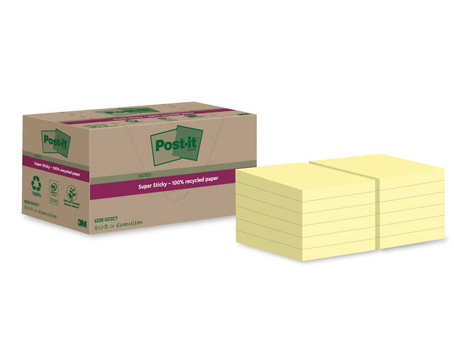 Memoblok Post-it 622 RSS12CY 47.6x47.6mm geel