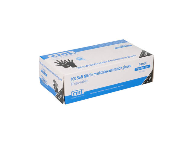Handschoen CMT L soft nitril zwart