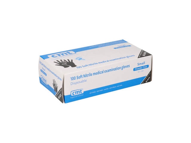 Handschoen CMT S soft nitril zwart
