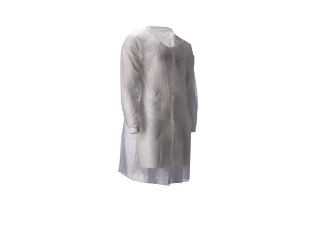 Bezoekersjas CMT L non-woven drukknopen 104cm wt