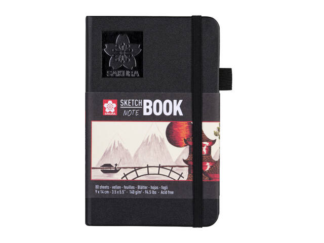 Schetsboek Sakura 80 witte vellen 90x140mm zwart