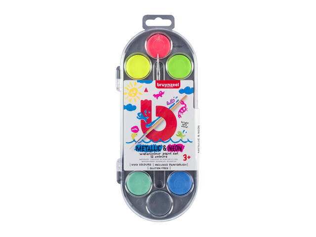 Waterverfset Bruynzeel Kids metallic en neon