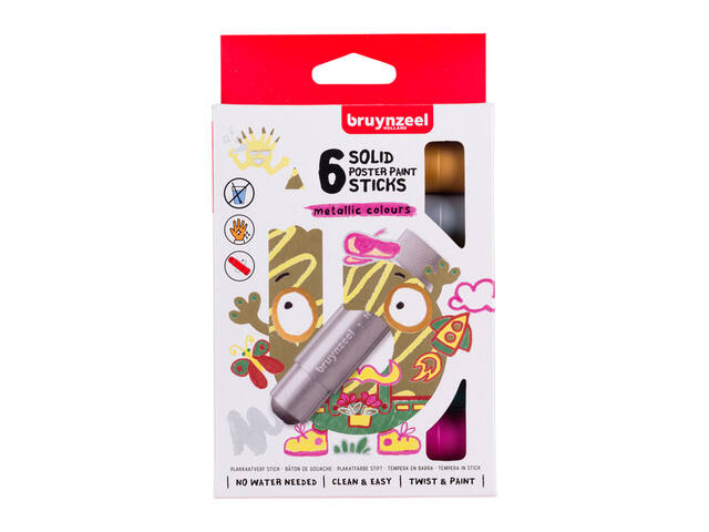 Verfstift Bruynzeel Kids assorti metallic 6 stuks