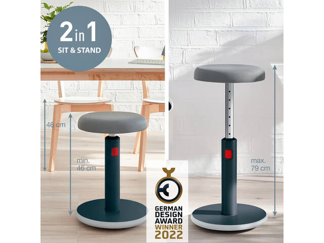 Actieve zit-sta kruk Leitz Ergo Cosy grijs