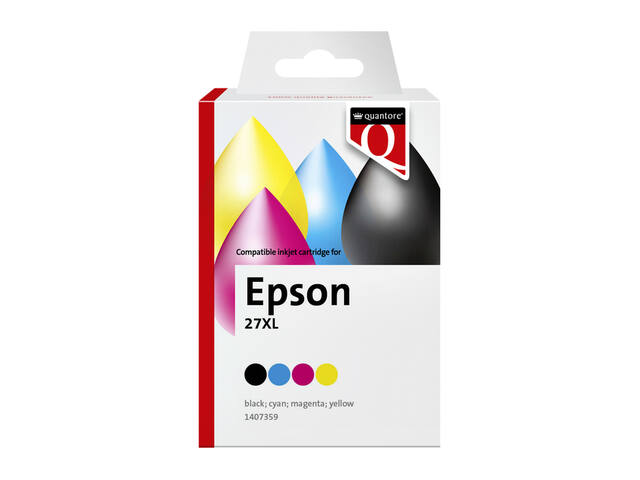 Inktcartridge Quantore Epson 27XL zwart+3kleur