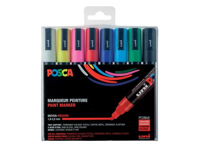 Paintmarker Uni POSCA PC5M M 8st assorti