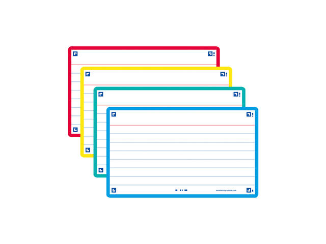 Flashcard Oxf 2.0 75x125mm 80vel 250gr lijn ass