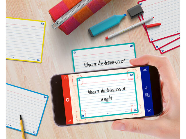 Flashcard Oxf 2.0 75x125mm 80vel 250gr lijn ass