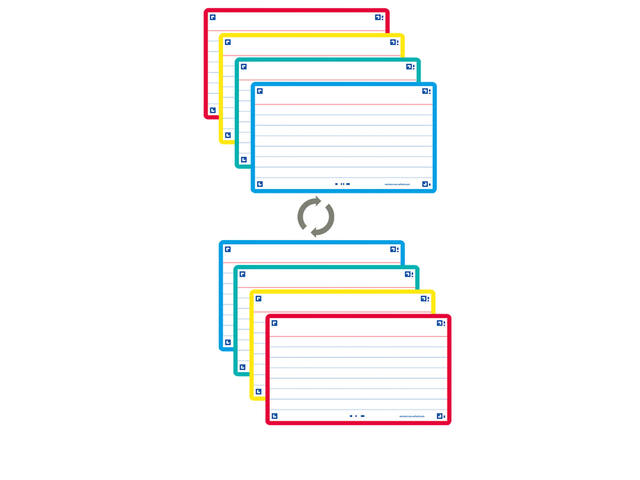 Flashcard Oxf 2.0 75x125mm 80vel 250gr lijn ass