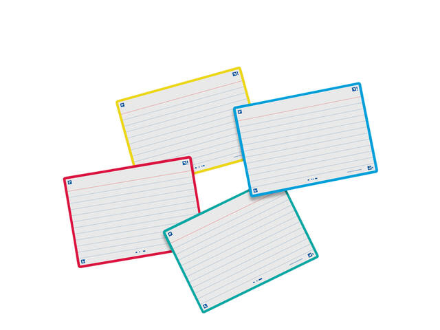 Flashcard Oxf 2.0 75x125mm 80vel 250gr lijn ass
