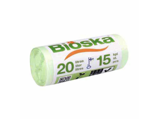 Afvalzak Bioska zetmeel 42x50cm 20l groen