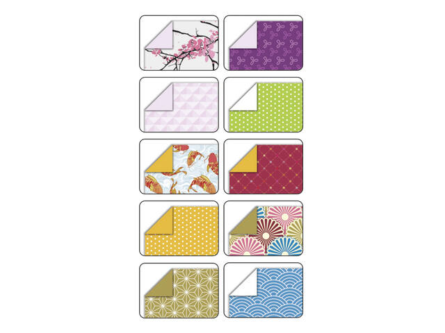 Vouwblaadjes Folia 80gr 15x15cm 50v 2z Japan ass