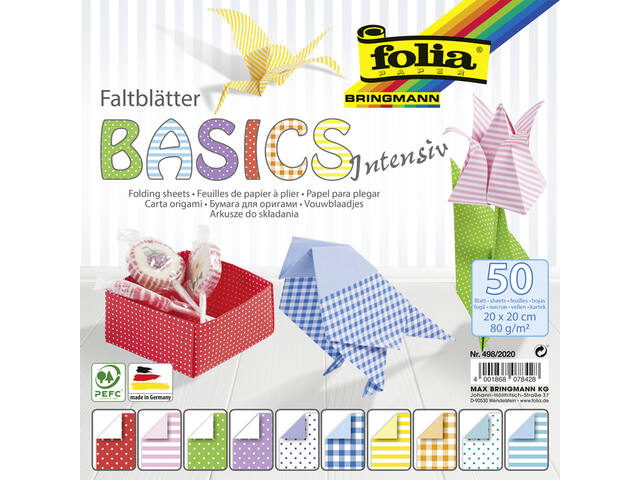Vouwblaadjes Folia 80gr 20x20cm 50v 2z basics