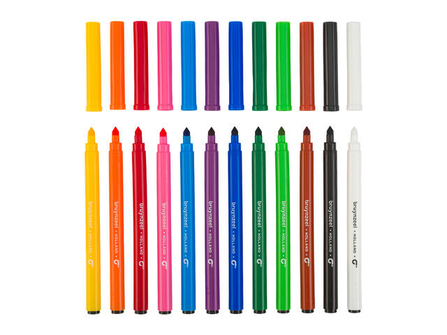 Viltstift Bruynzeel Super Point set 12 kleuren