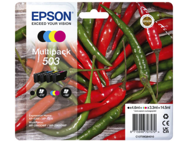 Inktcartridge Epson 503 T09Q64 zwart + 3 kleuren