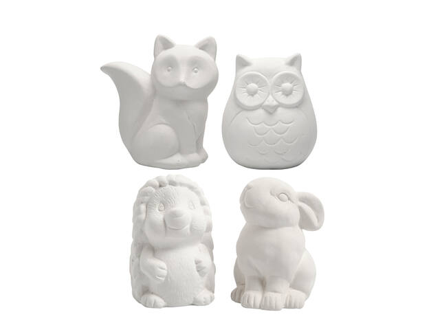 Dierenspaarpot Crea Com terracotta wit 4st ass