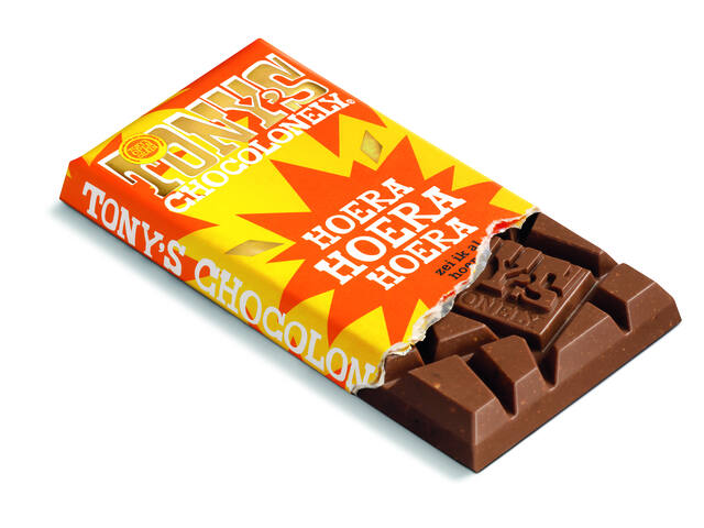 Chocolade Tony Chocolonely gefeliciteerd reep 180