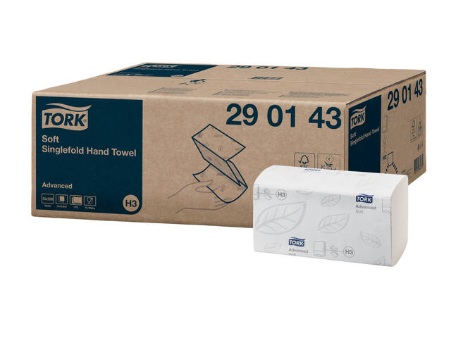 Handdoek Tork H3 Advanced 2laags 226x230mm wit