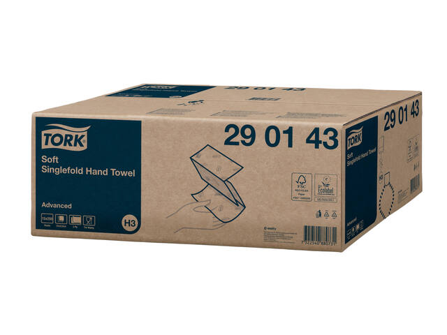 Handdoek Tork H3 Advanced 2laags 226x230mm wit