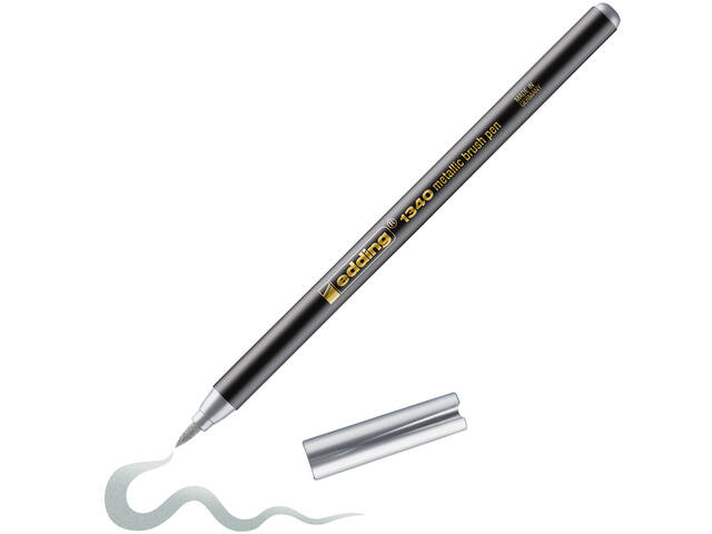Brushpen edding 1340 metallic zilver