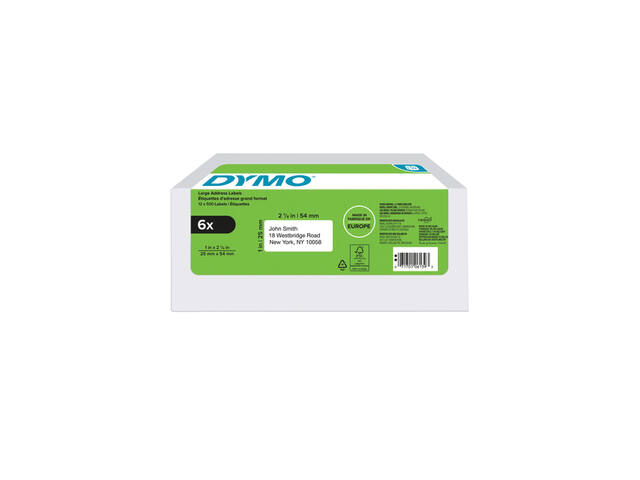 Etiket Dymo LabelWriter adressering 25x54 6st wit