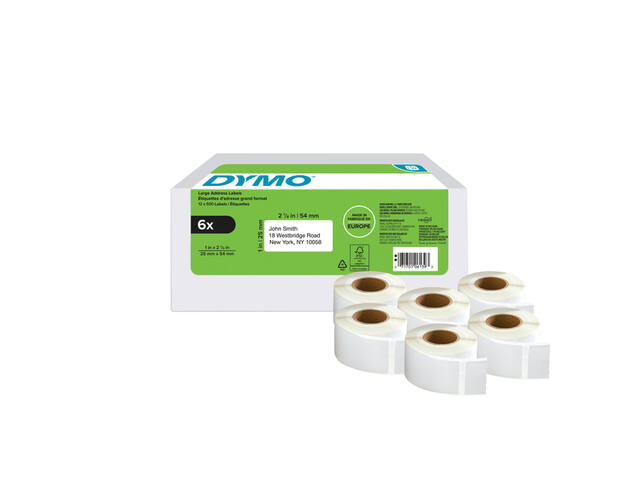 Etiket Dymo LabelWriter adressering 25x54 6st wit