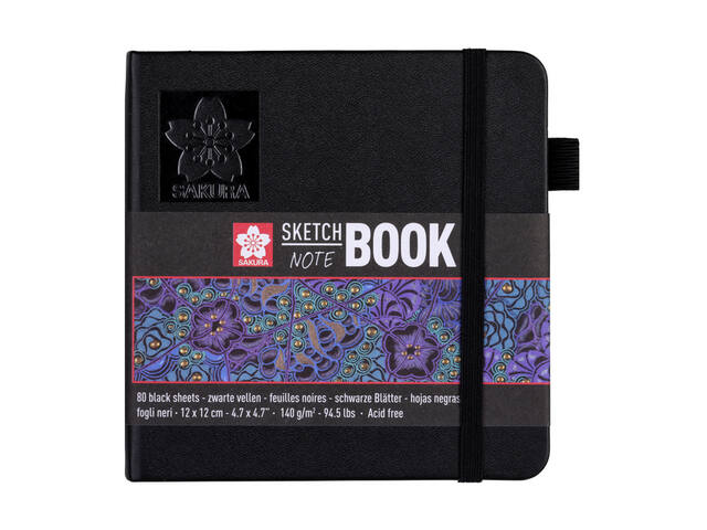 Schetsboek Sakura 80 zwarte vellen 120x120mm zwart