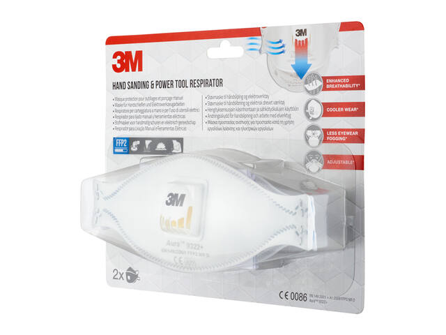 Stofmasker 3M Aura 9322 FFP2  ventiel 2st