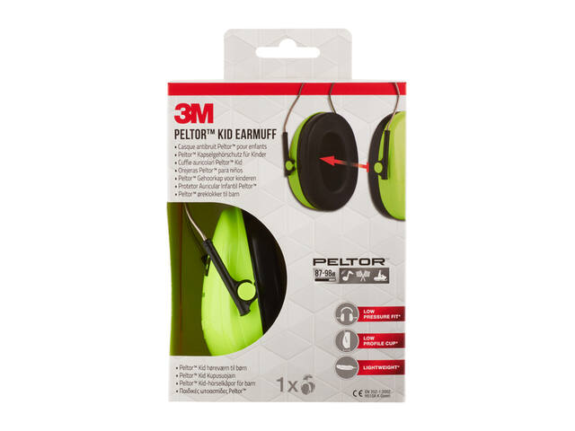 Oorkap 3M Peltor kinderen  H510AK (87-98 dB) groen