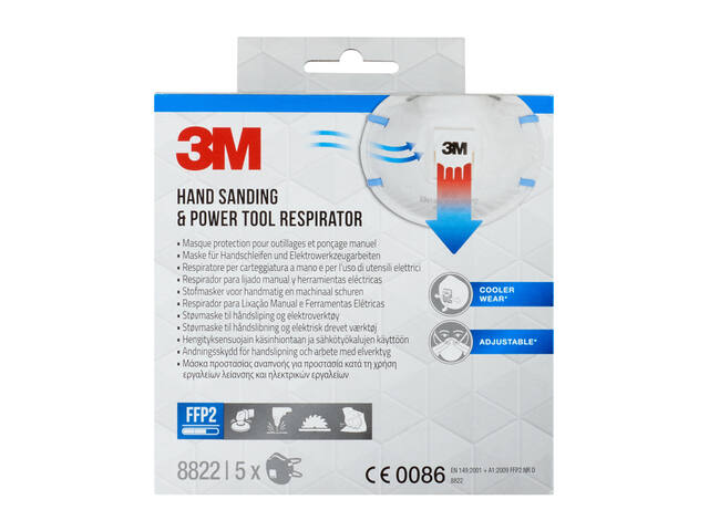 Stofmasker 3M 8822 FFP2 met ventiel 5st