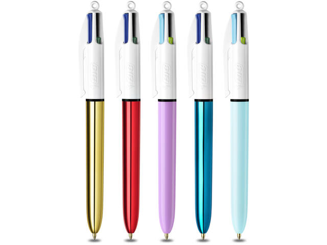 Balpen Bic 4kleuren My Bic in blik M assorti