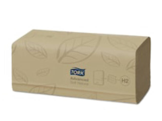 Handdoek Tork H2 Advanced 2laags 213x240mm naturel