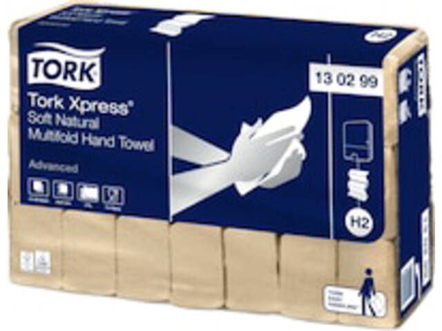 Handdoek Tork H2 Advanced 2laags 213x240mm naturel
