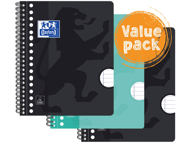 Collegeblk Oxf A5+ ln 17g 160pag 80gr assorti