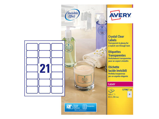 Etiket Avery L7782-25 63.5x38.1mm tr 525st