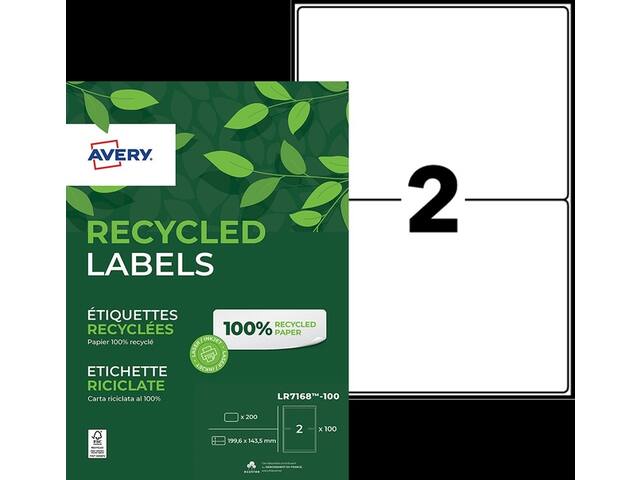 Etiket Avery LR7168 199.6x143.5 recycled wt 200st