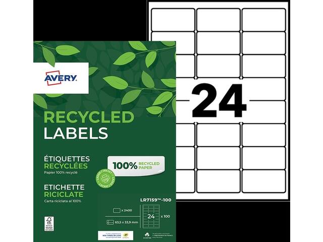 Etiket Avery LR7159 63.5x33.9 recycled wt 2400st