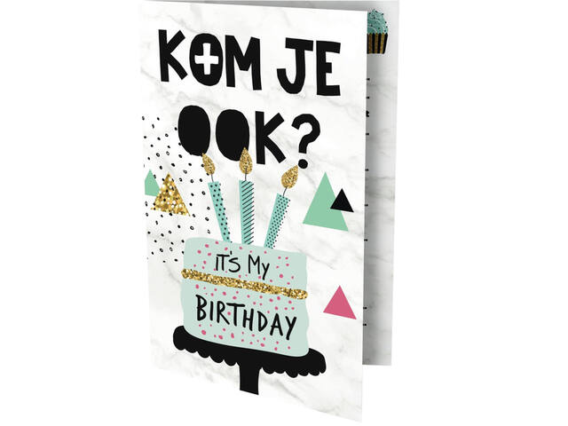 Uitnodiging Cake 13.5x9cm