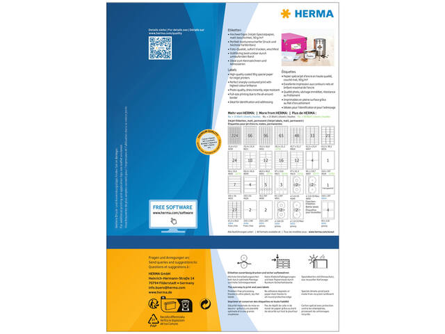 Etiket HERMA 10780 97x33.8mm wit 1280st