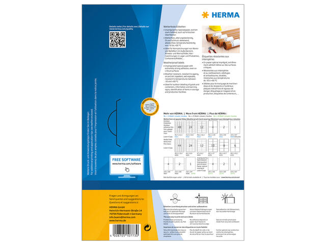 Etiket HERMA 10773 105x148mm weerbestendig wit