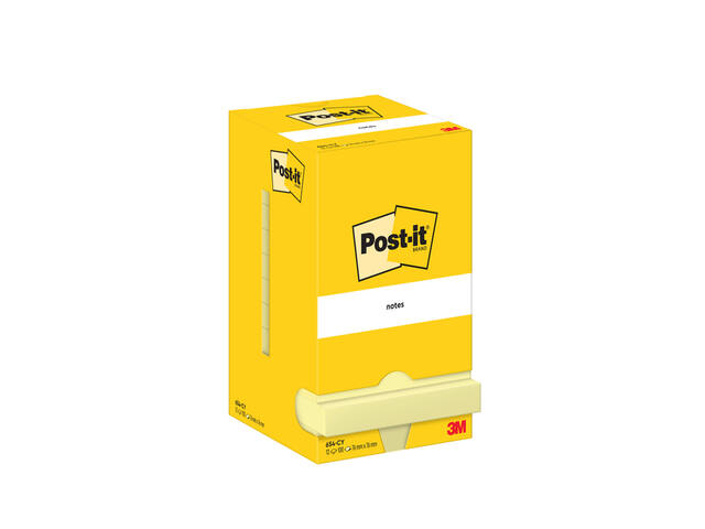 Memoblok Post-it 654 76x76mm geel