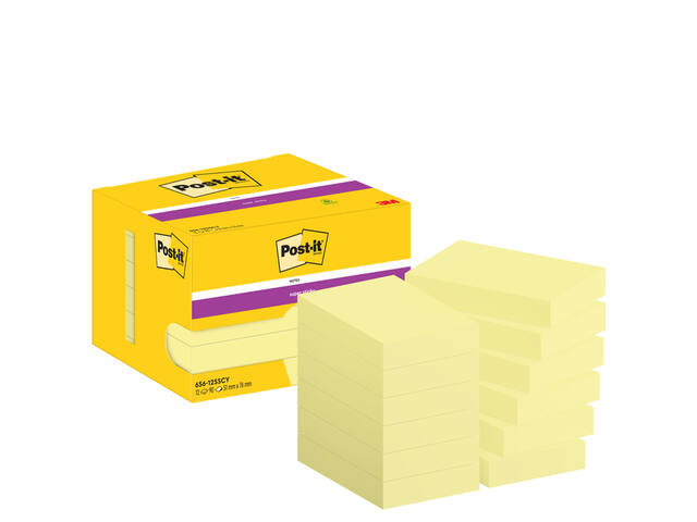 Memoblok Post-it 656 Super Sticky 51x76mm geel