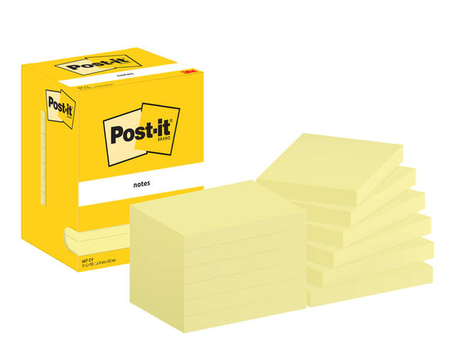Memoblok Post-it 657 76x102mm geel