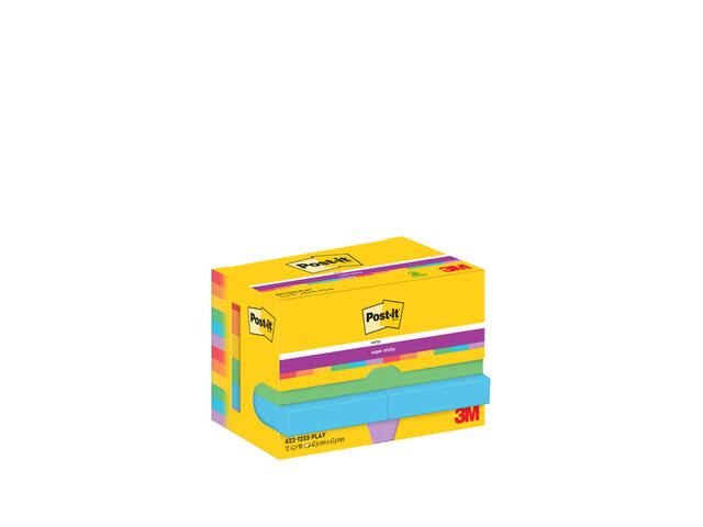 Memoblok Post-it 622 Super Sticky 47.6x47.6mm Play