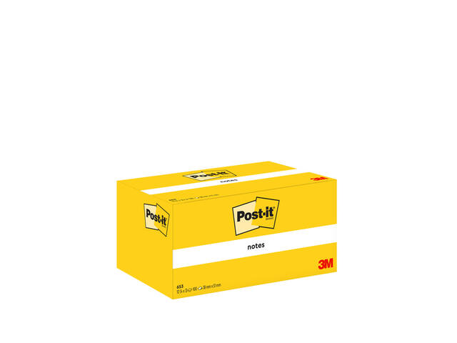 Memoblok Post-it 653 38x51mm geel