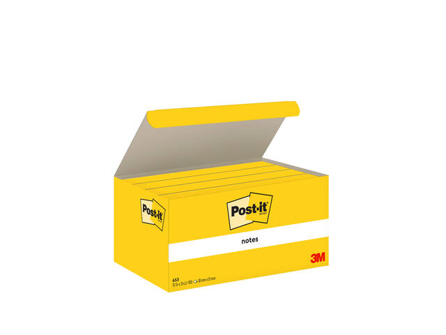 Memoblok Post-it 653 38x51mm geel