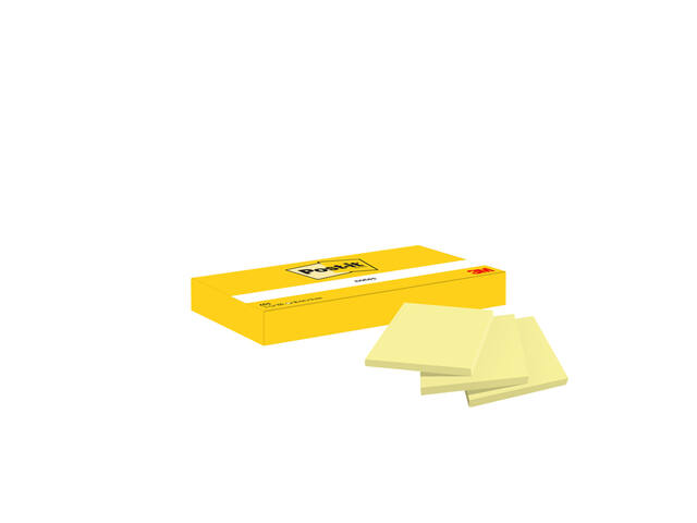 Memoblok Post-it 653 38x51mm geel